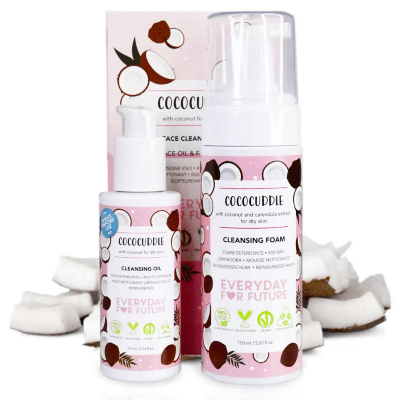 Everyday for Future Cococuddle puhdistusduo pakkaus, sis. puhdistusöljyn 75 ml ja puhdistusvaahdon 150 ml - 4Organic Store (Luomukaista)