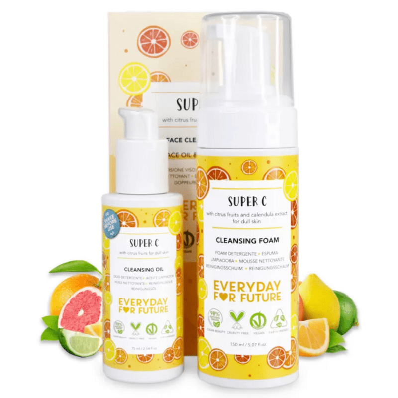 Everyday for Future Super C puhdistusduo pakkaus, sis. puhdistusöljyn 75 ml ja puhdistusvaahdon 150 ml - 4Organic Store (Luomukaista)