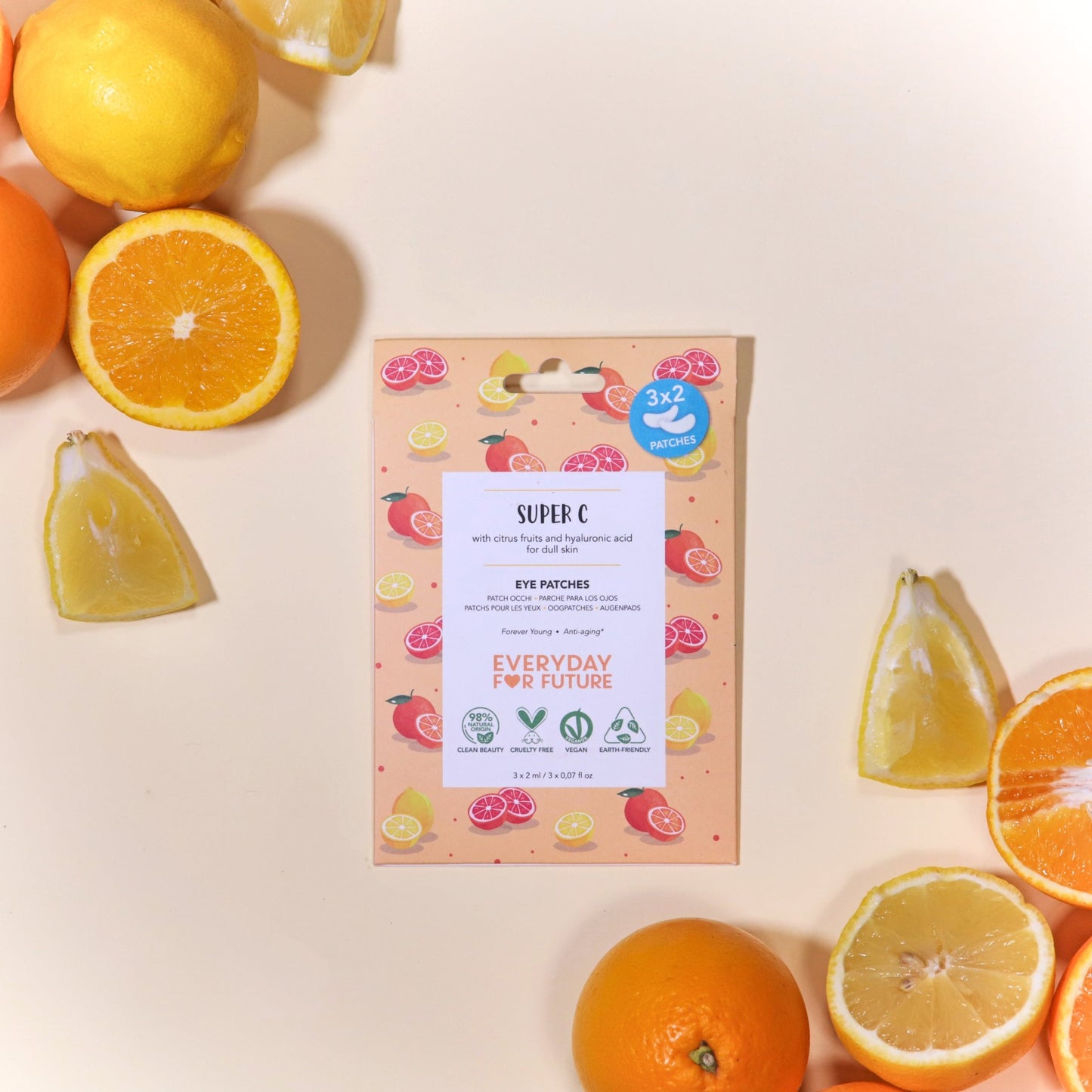 Everyday for the Future Brightening Eye Patches, Super C 3x2 kpl silmänympäryslaput - 4Organic Store (Luomukaista)