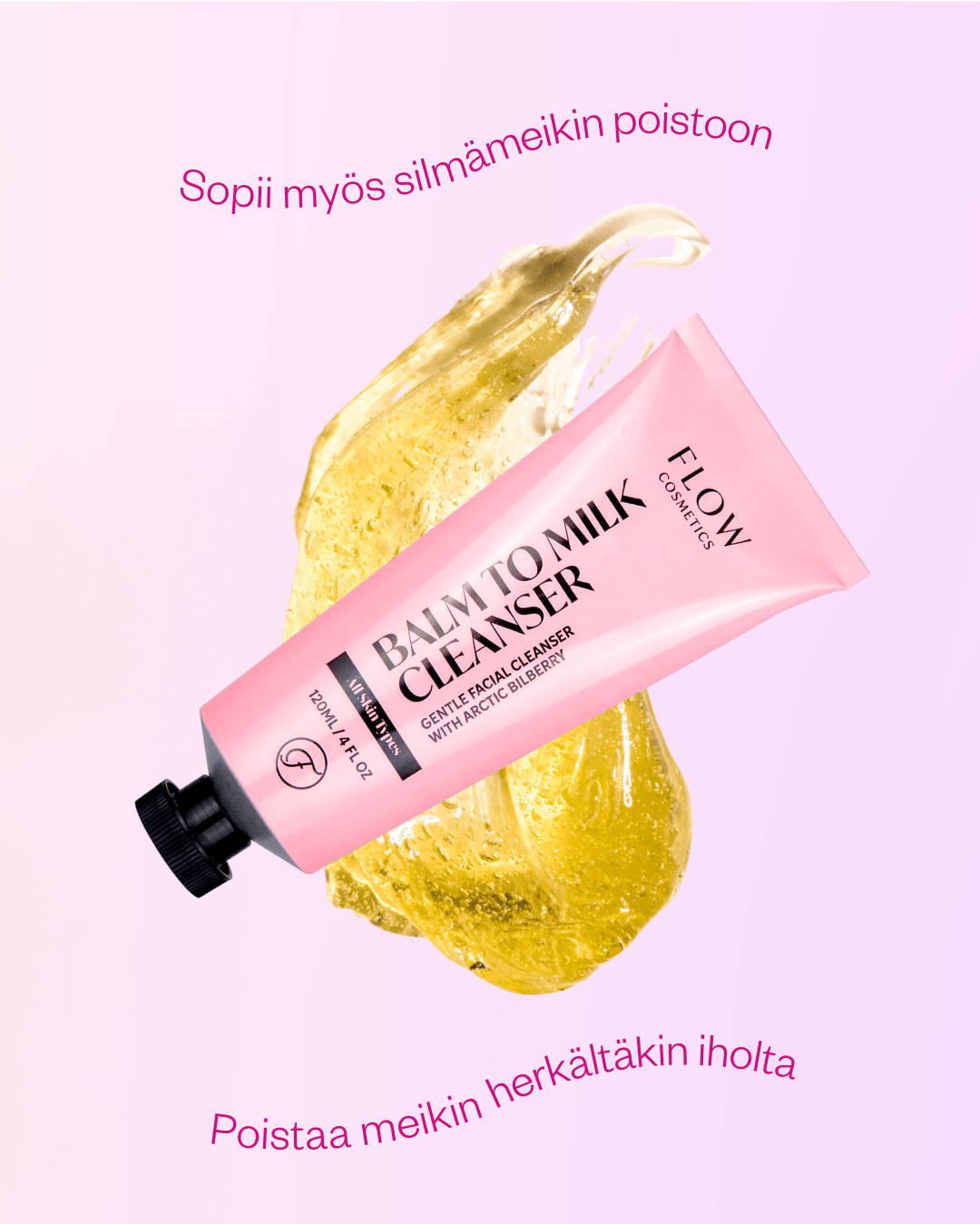 Flow Cosmetics Balm to Milk puhdistusbalmi kaikille ihotyypeille, 120 ml - 4Organic Store (Luomukaista)