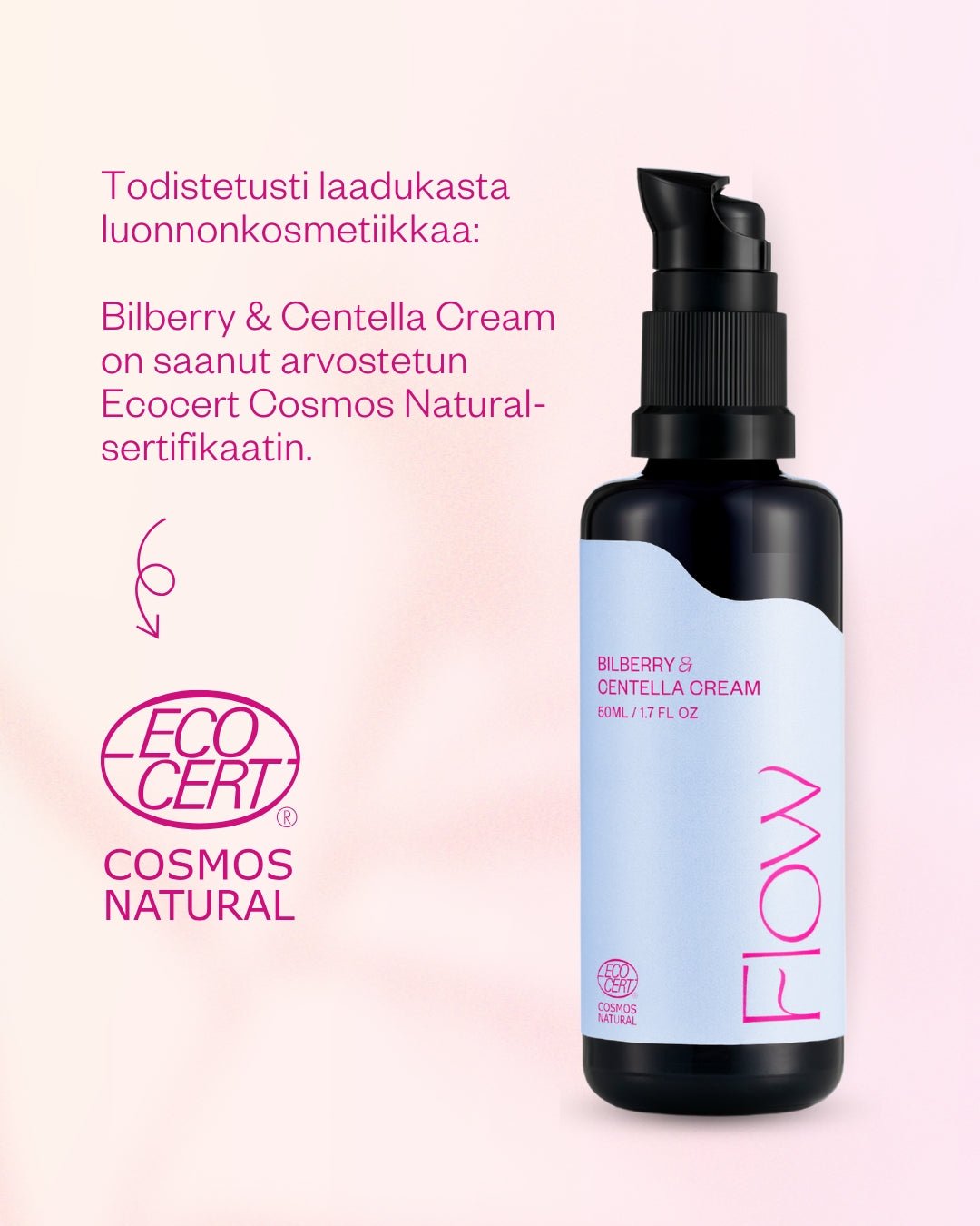 Flow Cosmetics Bilberry & Centella Moisture Cream 50ml - 4Organic Store (Luomukaista)