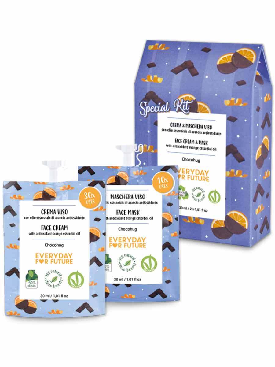 JOULU 2024! Everyday for Future JOULUPAKKAUS - CHOCOHUG, sis. kasvovoide, 30ml + kasvonaamio, 30ml - 4Organic Store (Luomukaista)