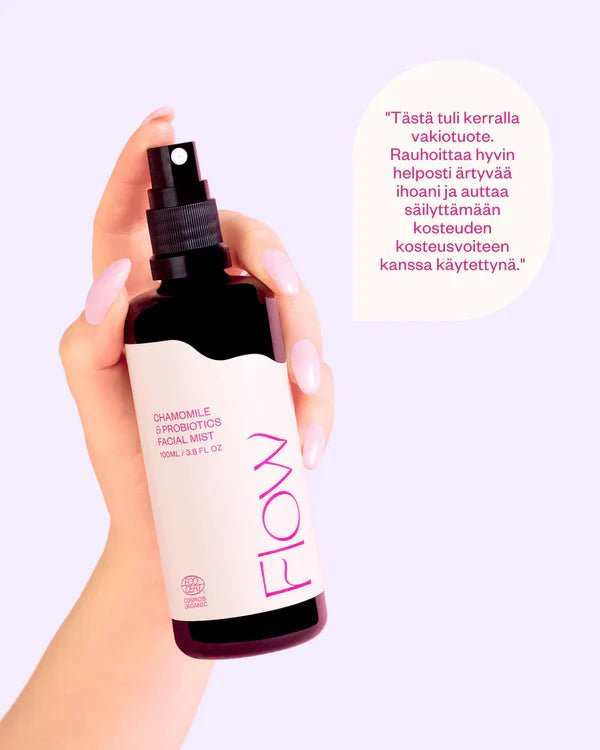 UUTTA! Flow Cosmetics Chamomile & Probiotics probioottinen luomu kamomillavesi, 100ml - 4Organic Store (Luomukaista)