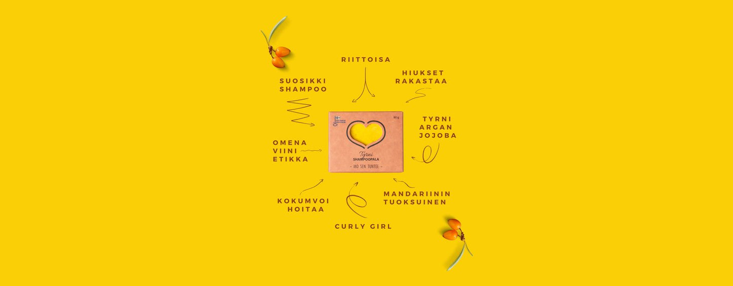 UUTUUS! Catteco Tyrni Shampoopala 80g - 4Organic Store (Luomukaista)