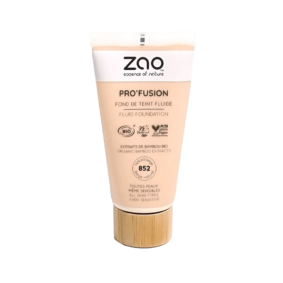 UUTUUS! Zao Make - Up Pro'Fusion Fluid Foundation nestemäinen meikkivoide, 852 Beige Naturel 30 ml - 4Organic Store (Luomukaista)