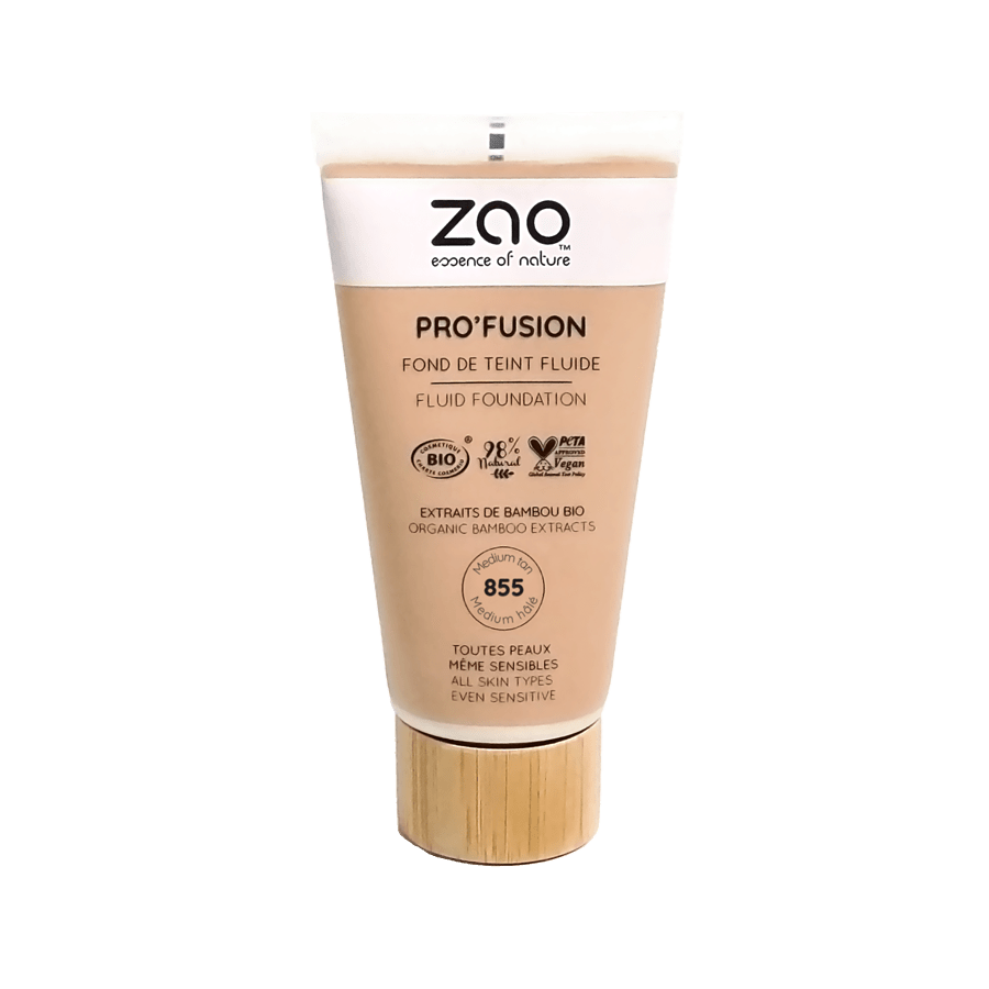 UUTUUS! Zao Make - Up Pro'Fusion Fluid Foundation nestemäinen meikkivoide, 855 Medium Halé 30 ml - 4Organic Store (Luomukaista)