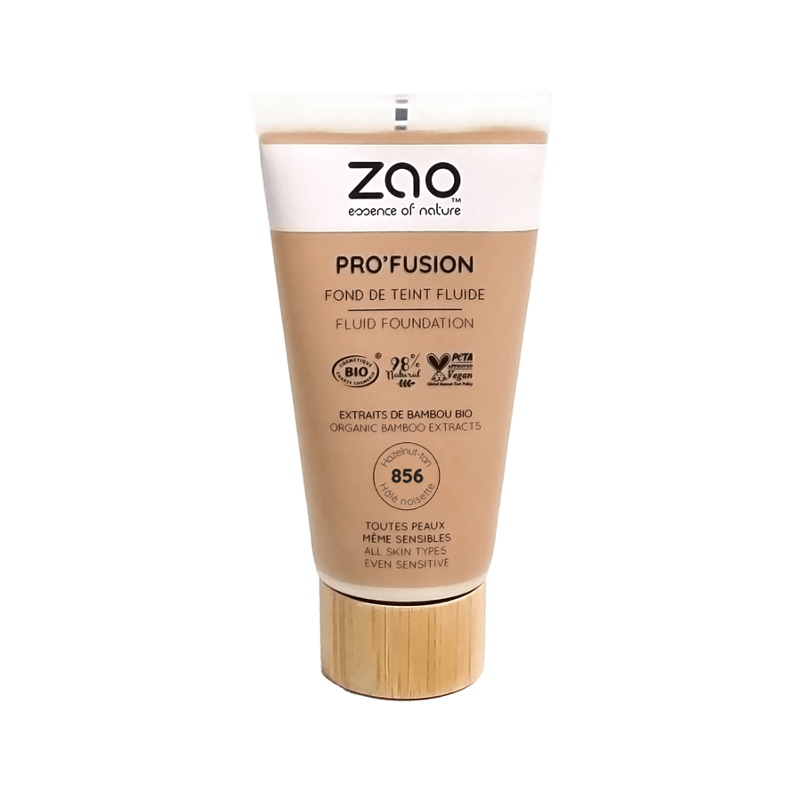 UUTUUS! Zao Make - Up Pro'Fusion Fluid Foundation nestemäinen meikkivoide, 856 Halé Noisette 30 ml - 4Organic Store (Luomukaista)