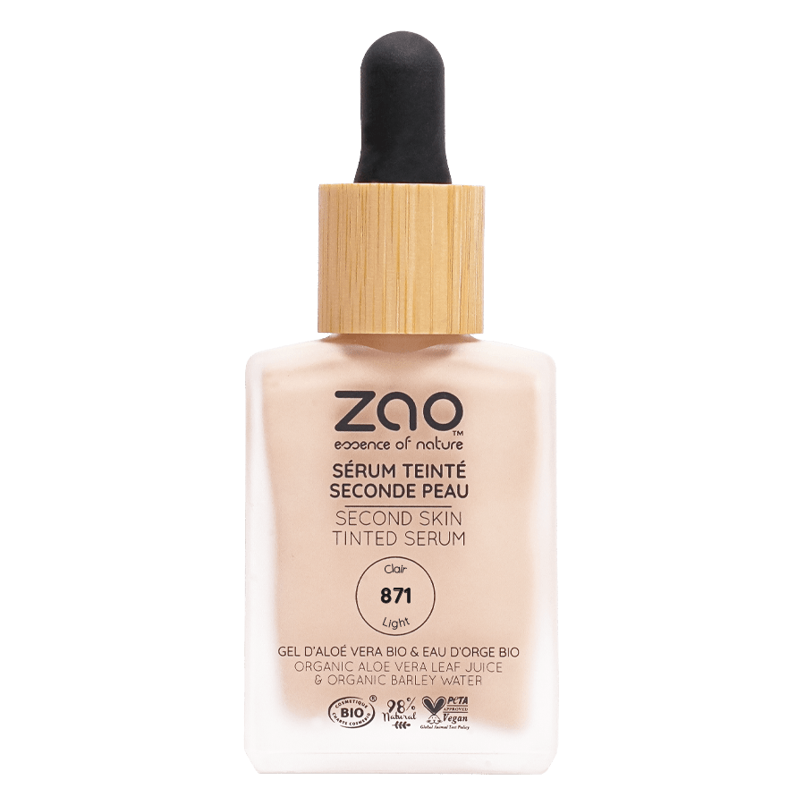 UUTUUS! Zao Make - Up Second Skin Tinted Serum 871 Light, seerumimeikkivoide - 4Organic Store (Luomukaista)