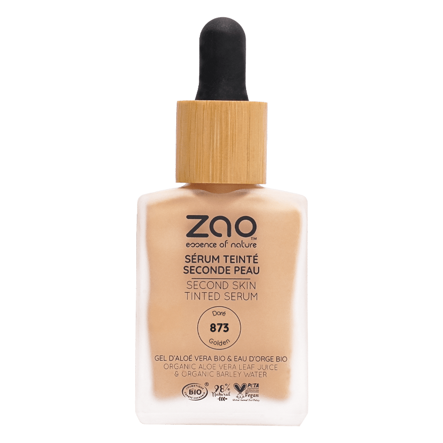 UUTUUS! Zao Make - Up Second Skin Tinted Serum 873 Golden, seerumimeikkivoide - 4Organic Store (Luomukaista)