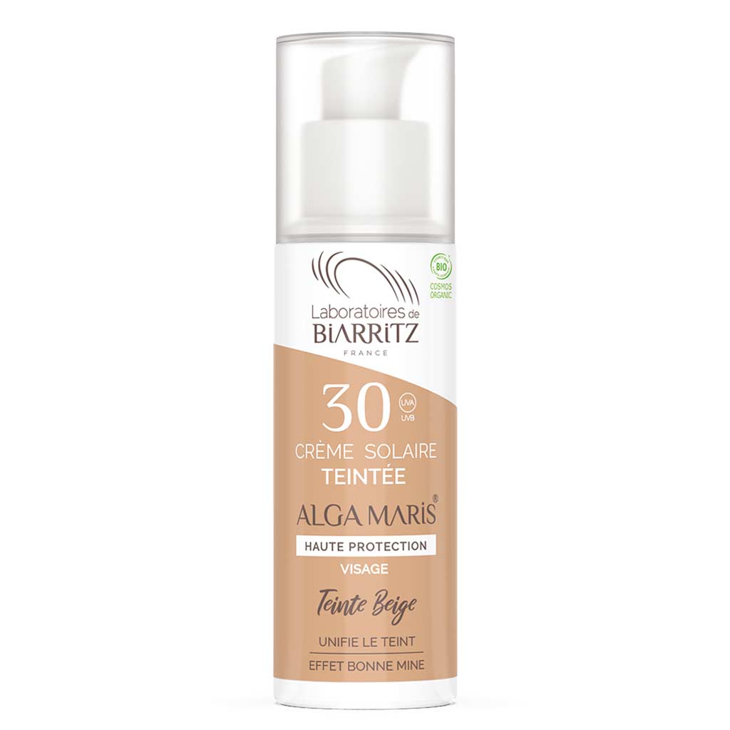 Alga Maris Sävyttävä aurinkovoide kasvoille SPF30 beige 50ml - 4Organic Store (Luomukaista)