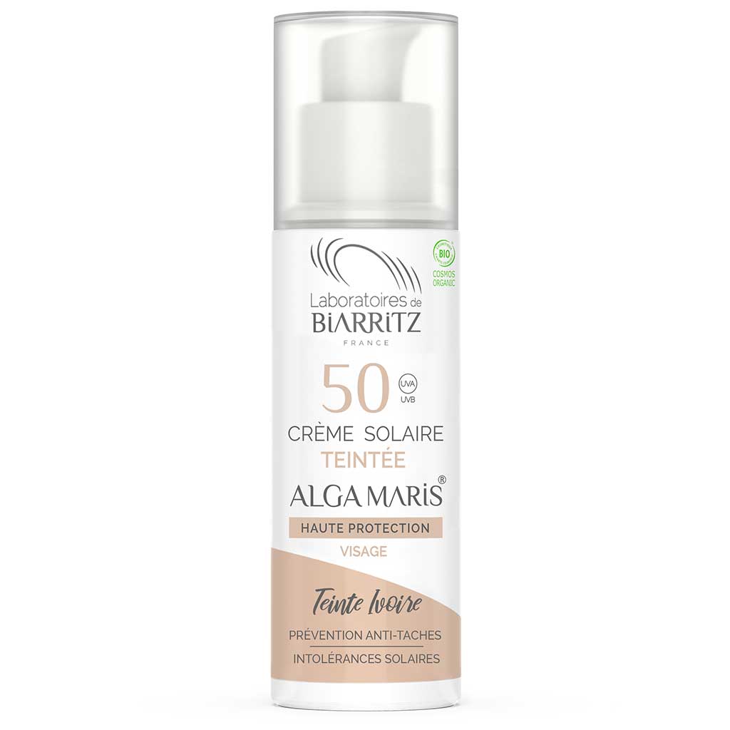 Alga Maris sävyttävä aurinkovoide kasvoille SPF50 ivory 50ml - 4Organic Store (Luomukaista)