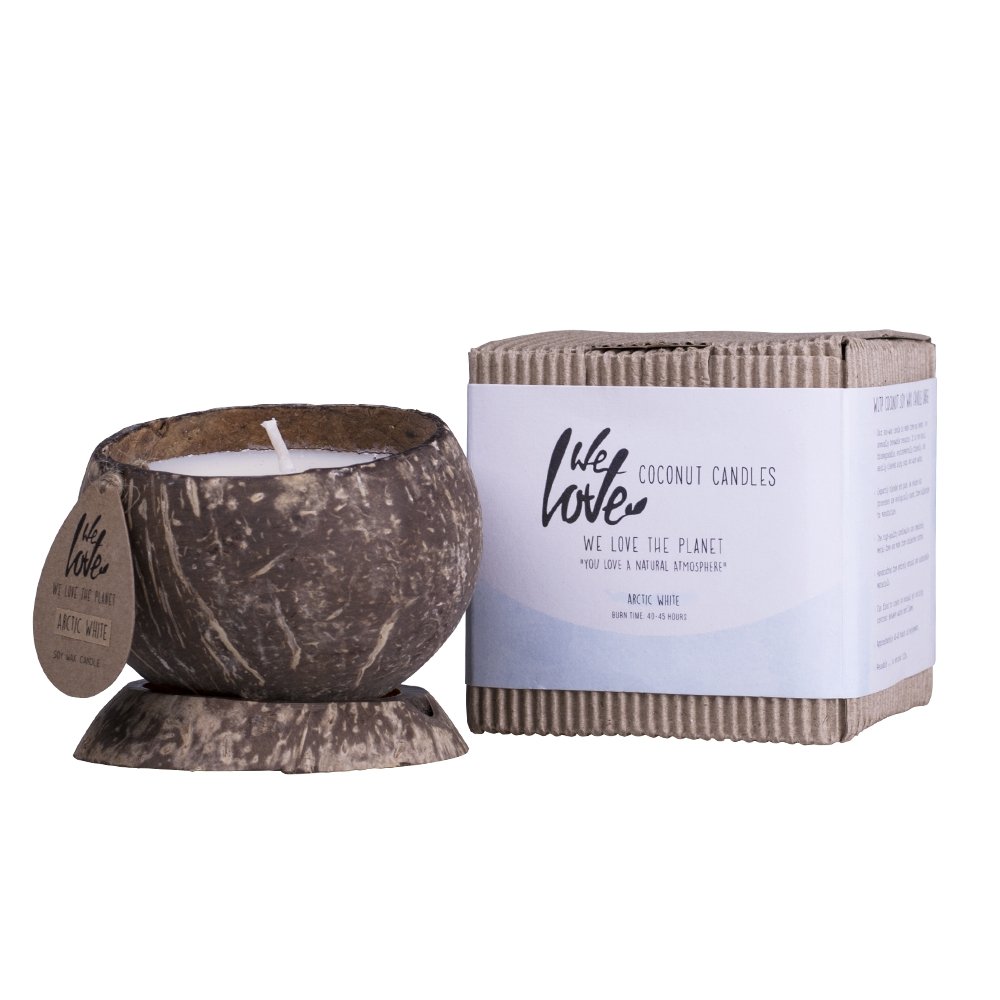 We Love the Planet - tuoksuva kookoskynttilä Arctic White - 4Organic Store (Luomukaista)