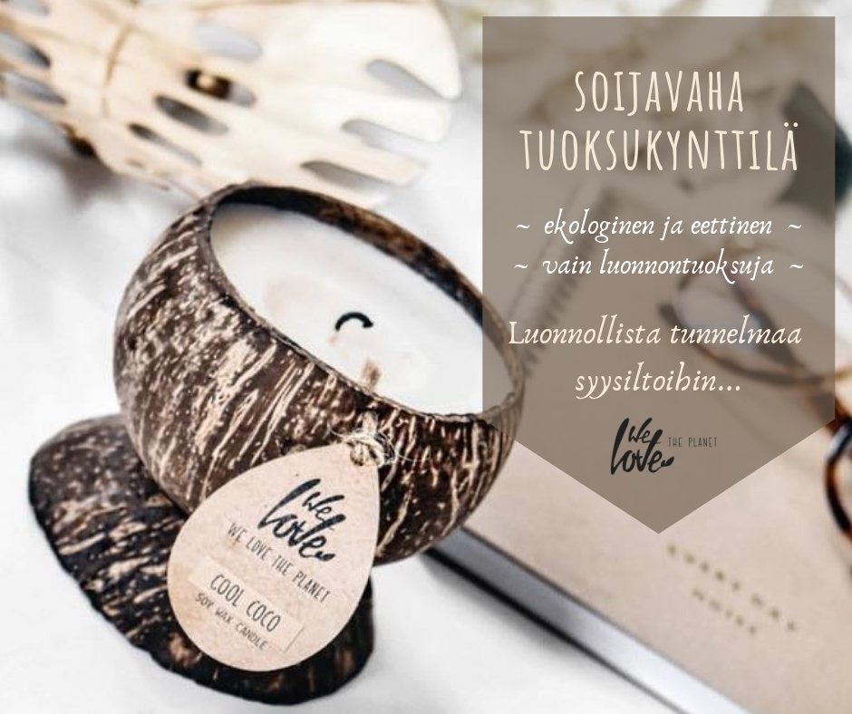 We Love the Planet - tuoksuva kookoskynttilä Cool Coco - 4Organic Store (Luomukaista)