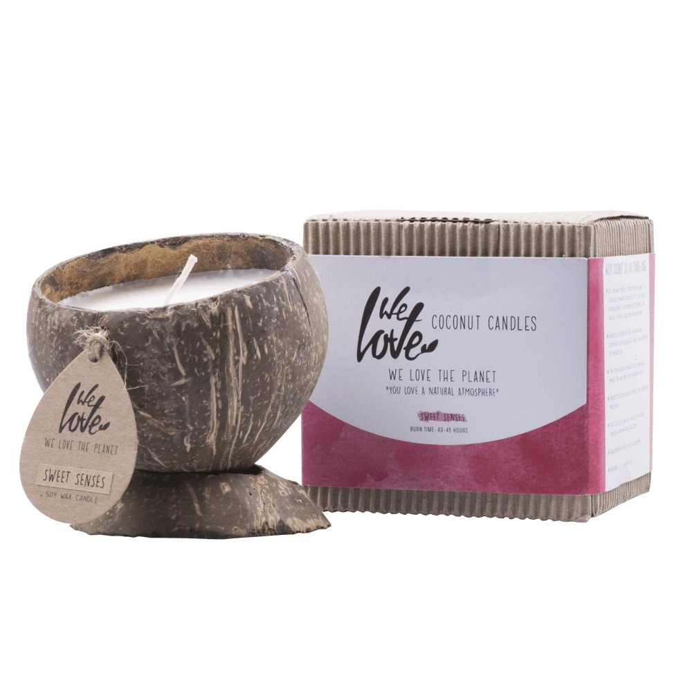 We Love the Planet - tuoksuva kookoskynttilä Sweet Senses - 4Organic Store (Luomukaista)