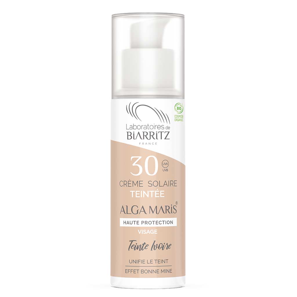 Alga Maris Sävyttävä aurinkovoide kasvoille SPF30 ivory 50ml - 4Organic Store (Luomukaista)