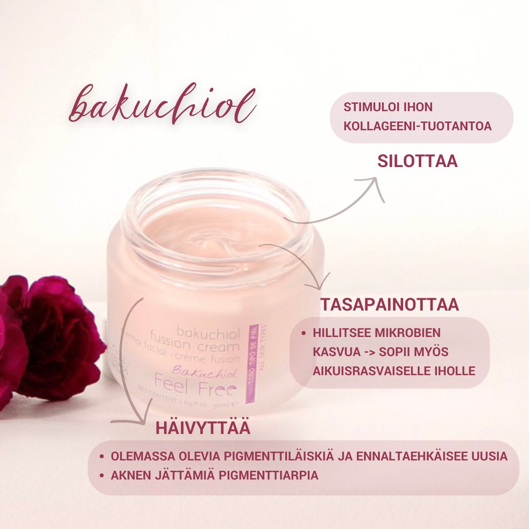 Feel Free Fussion Bakuchiol Cream - tehokkaasti kosteuttava ja pehmittävä hoitovoide, 50ml - 4Organic Store (Luomukaista)