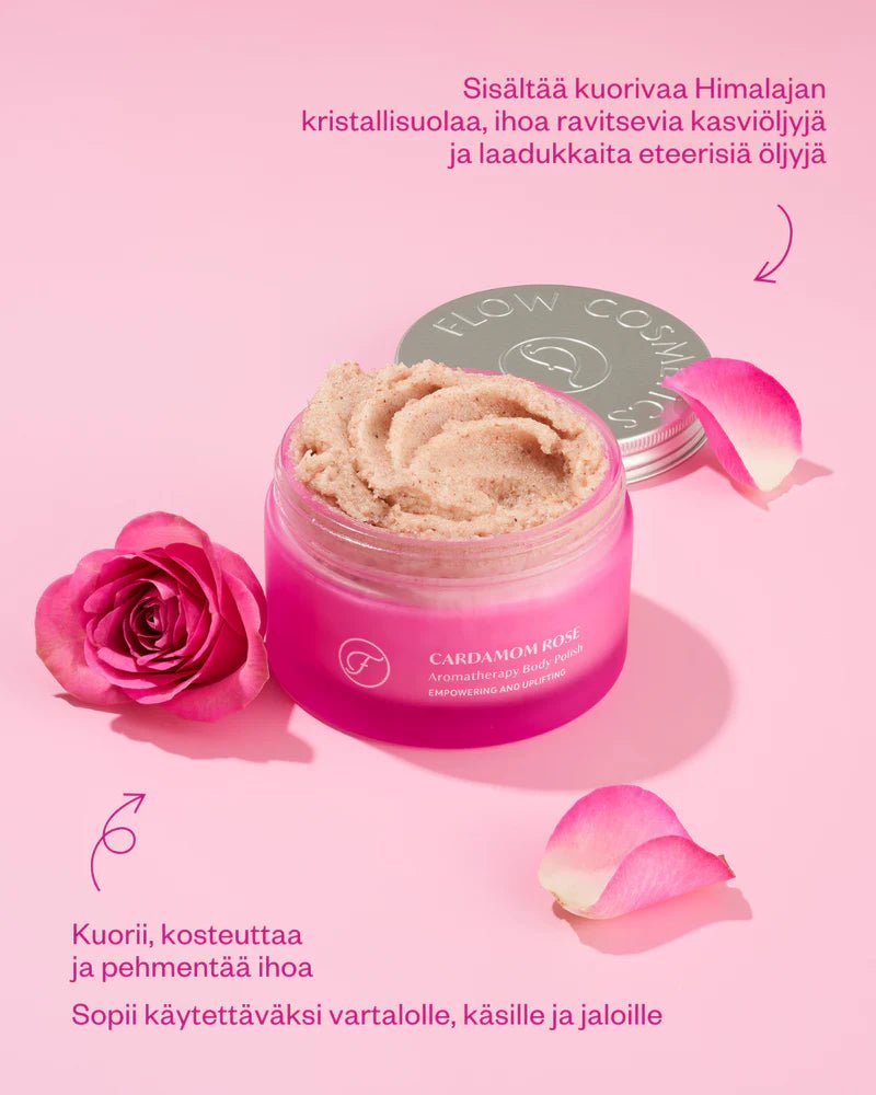 Flow Cosmetics Cardamom Rose Body Polish 200ml - 4Organic Store (Luomukaista)