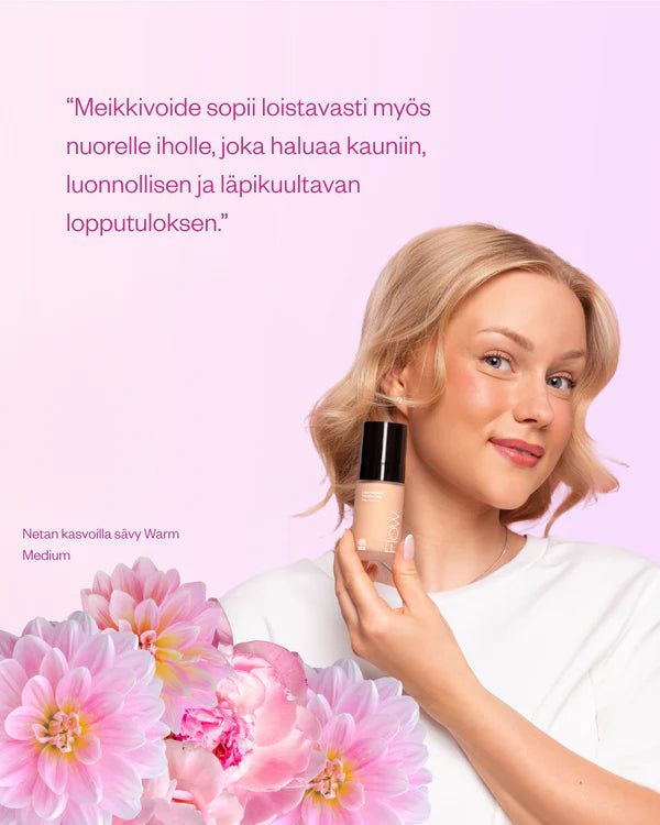 Flow Cosmetics Lightweight Foundation - Kevyt ja heleyttävä meikkivoide, 30 ml - 4Organic Store (Luomukaista)