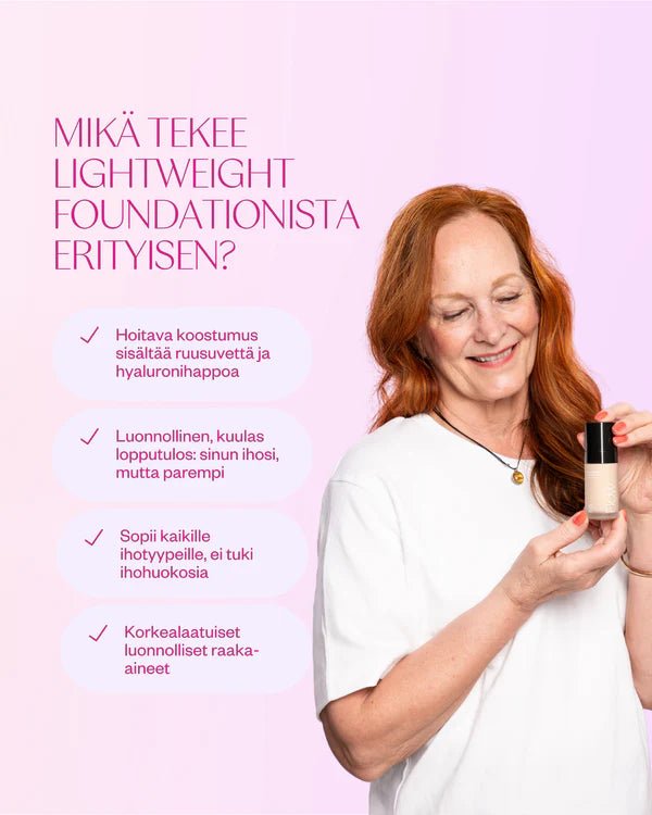Flow Cosmetics Lightweight Foundation - Kevyt ja heleyttävä meikkivoide, 30 ml - 4Organic Store (Luomukaista)