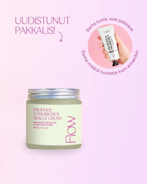 Flow Cosmetics Propolis & Probiotics Rescue Cream, 30 ml tai 120 ml - 4Organic Store (Luomukaista)