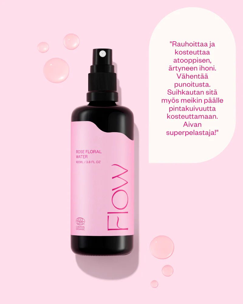 Flow Cosmetics Rose Floral Water 100ml - 4Organic Store (Luomukaista)