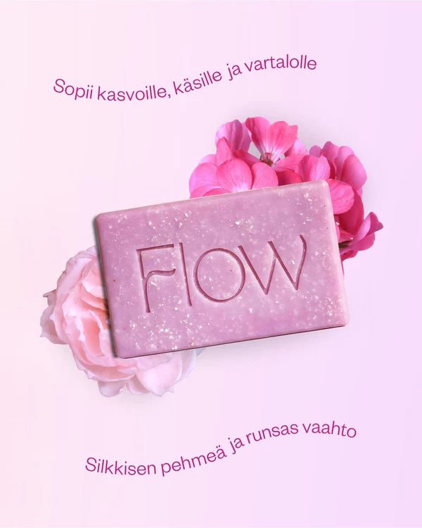 Flow Cosmetics Rose & Geranium palasaippua - 4Organic Store (Luomukaista)