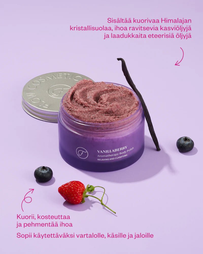 Flow Cosmetics Vanillaberry Body Polish 200ml - 4Organic Store (Luomukaista)