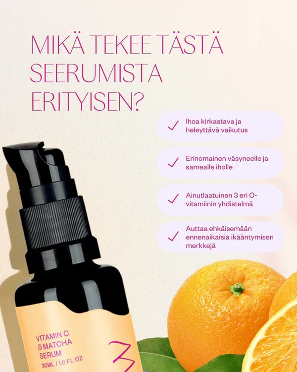 Flow Cosmetics Vitamin C & Matcha Serum, kirkastava vitamiiniseerumi, 30 ml - 4Organic Store (Luomukaista)