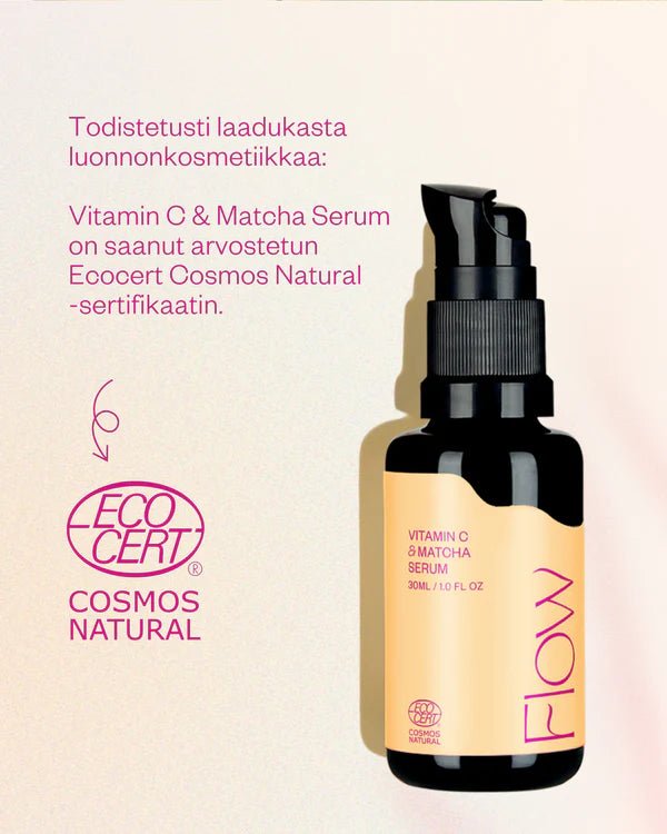 Flow Cosmetics Vitamin C & Matcha Serum, kirkastava vitamiiniseerumi, 30 ml - 4Organic Store (Luomukaista)