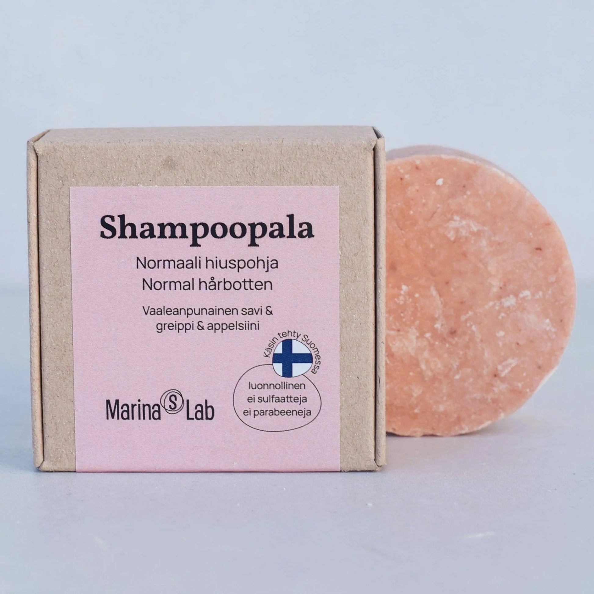 Marina's Lab Shampoopala Vaaleanpunainen Savi & Greippi & Appelsiini, normaalille hiuspohjalle - 4Organic Store (Luomukaista)
