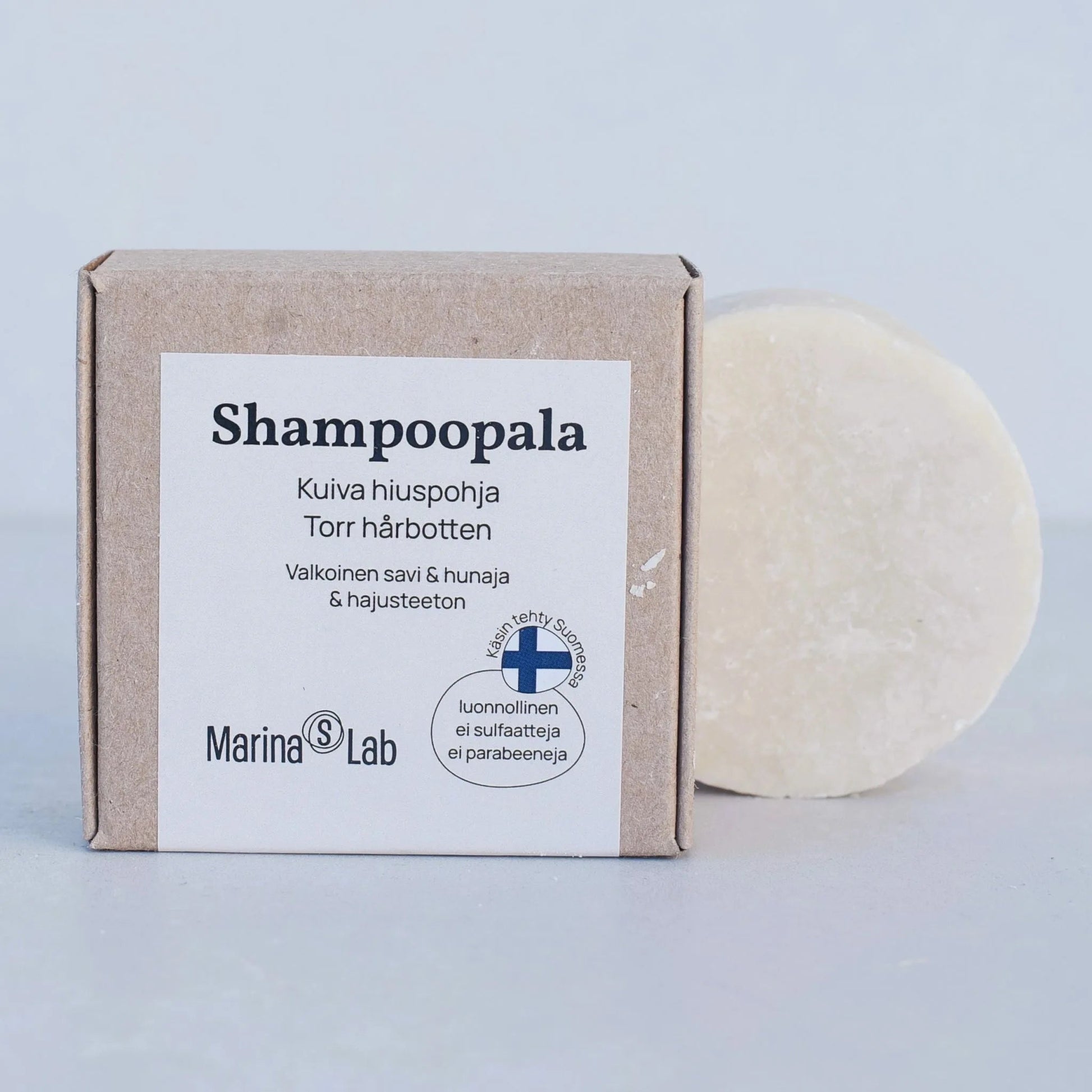 Marina's Lab Shampoopala Valkoinen Savi & Hunaja, kuivalle hiuspohjalle, hajusteeton - 4Organic Store (Luomukaista)