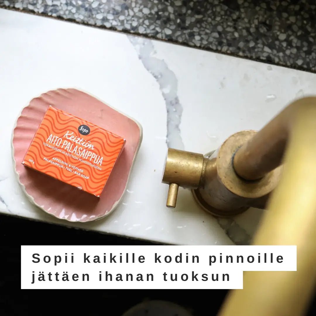 Sopo Soap Keittiön Aito Palasaippua Appelsiini ja Vetiverjuuri - 4Organic Store (Luomukaista)