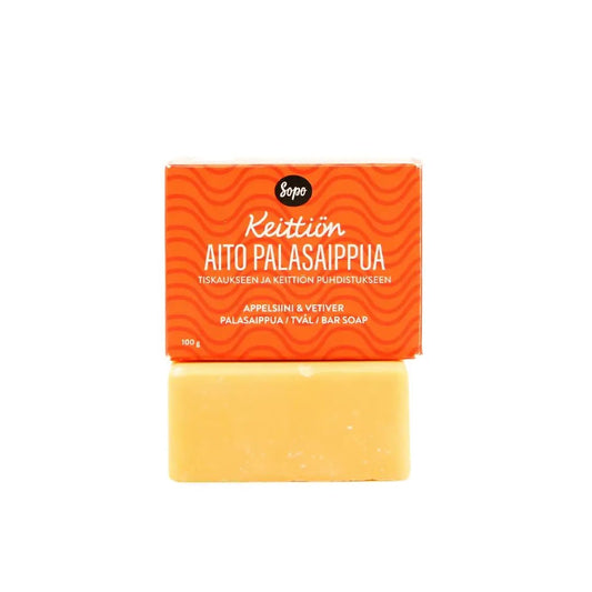 Sopo Soap Keittiön Aito Palasaippua Appelsiini ja Vetiverjuuri - 4Organic Store (Luomukaista)
