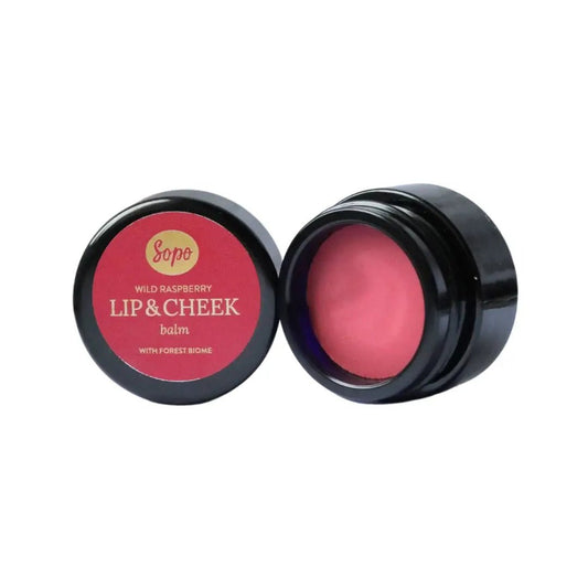 Sopo Soap Lip&Cheek Huulivoide ja Poskipuna Metsäbiomilla, Wild Raspberry - 4Organic Store (Luomukaista)