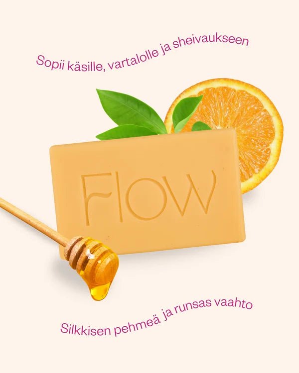 UUTUUS! Flow Cosmetics Orange & Honey palasaippua - 4Organic Store (Luomukaista)