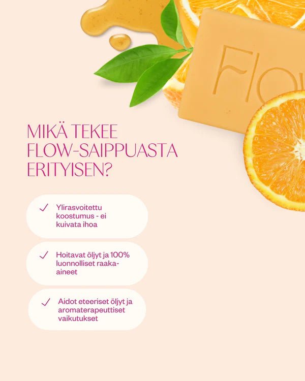 UUTUUS! Flow Cosmetics Orange & Honey palasaippua - 4Organic Store (Luomukaista)