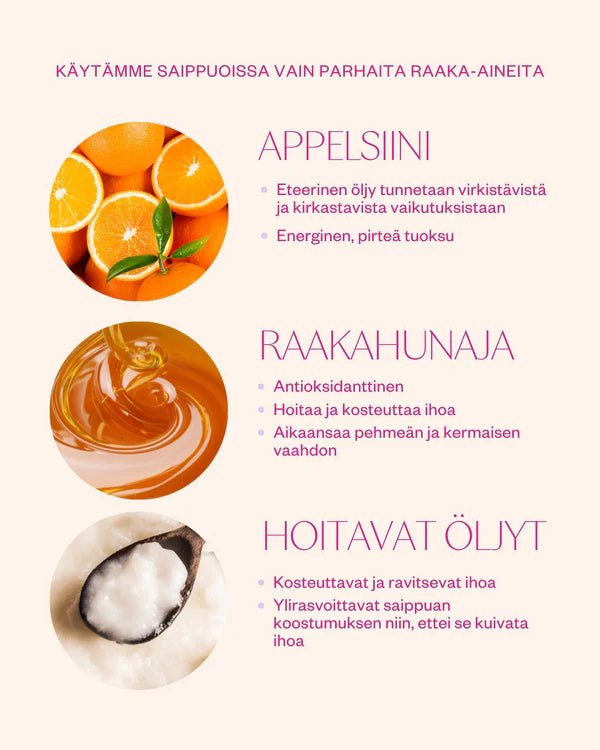 UUTUUS! Flow Cosmetics Orange & Honey palasaippua - 4Organic Store (Luomukaista)