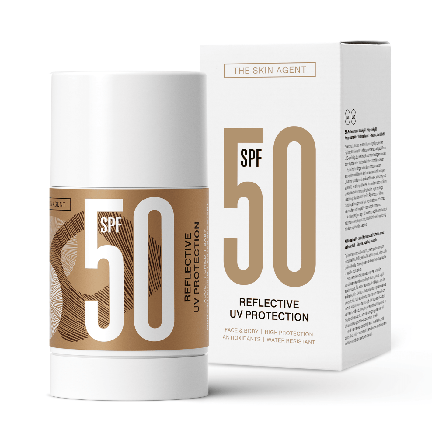 UUTUUS! The Skin Agent UV Protection SPF 50 aurinkosuojapuikko - 4Organic Store (Luomukaista)