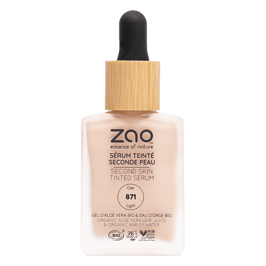 UUTUUS! Zao Make - Up Second Skin Tinted Serum 871 Light, seerumimeikkivoide - 4Organic Store (Luomukaista)