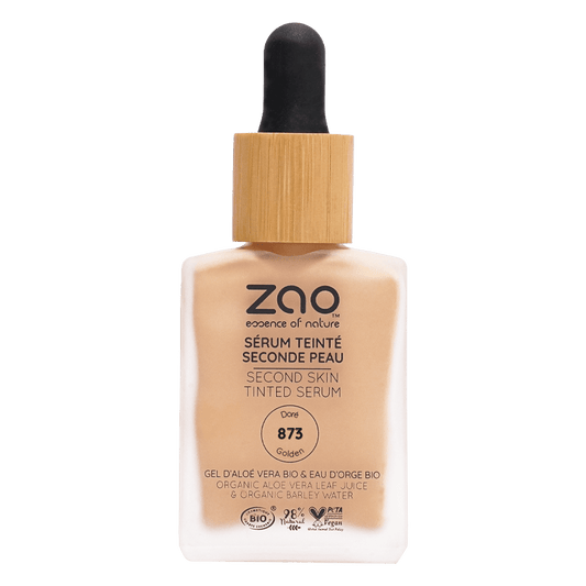 UUTUUS! Zao Make - Up Second Skin Tinted Serum 873 Golden, seerumimeikkivoide - 4Organic Store (Luomukaista)