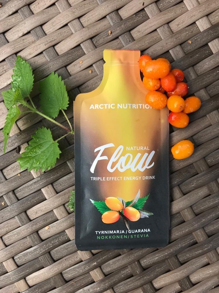 Arctic Nutrition Flow-juoma - Uutuusmaku tyrni - ihon hyvinvointia, energiaa, rasvanpolttoa ja solusuojaa! - 4Organic Store
