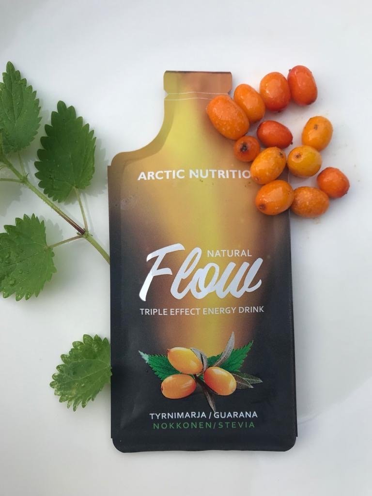 Arctic Nutrition Flow-juoma - Uutuusmaku tyrni - ihon hyvinvointia, energiaa, rasvanpolttoa ja solusuojaa! - 4Organic Store